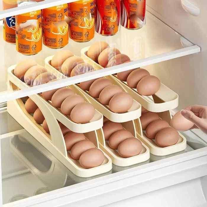 Automatically Rolling Egg Holder Container Display Rack (Pack of 2)